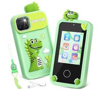 Kids Smart Phone Toy Age 3+, Luckits Children Cell Phone with Touchscreen Dual Camera MP3 Music Player Toddler Mobile Phone with 32GB TF Card Silicone Cover & Lanyard for -8 Boy Girl Birthday X-mas Gift