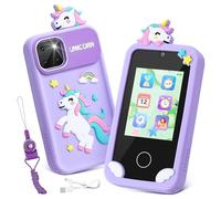 Kids Smart Phone Toy, Weslery Children Cell Phone with Touchscreen Dual Camera MP3 Music Player Toddler Mobile Phone with 32GB TF Card Silicone Cover & Lanyard for Boys Girls Birthday X-mas Gift 3-8