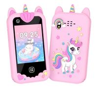 Kids Smart Phone Toys, 4 5 6 7 8 Year Old Boys Girls Christmas Birthday Gifts for Kids, Phones Toys with Dual Camera, Games, Music Touchscreen Toddler Learning Toys, Travel Toy, 8G SD Card Pink