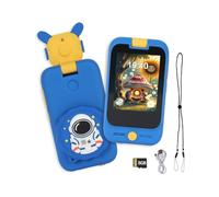 Kids Smart Phone with Microscope Camera for Kid, 2 in 1 Kids Mobile Phone Toy & Kid Microscope for Ages 3-10, with 8GB SD (Blue)