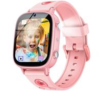 Kids Smartwatch for Boys Girls Children: Pink Smart Watch with Pedometer IP68 Waterproof Music Timer Alarm Clock 26 Games 1.8" Square Touch Screen Long Battery Life Camera Recorder Video Teens Gifts