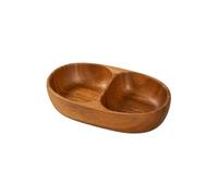 Kids Snack Bowls - Snack Bowls for Adults for Food Serving | Wooden Double Compartments Container with, Small Cereal Candy Fruit Salad Holder for Party Camping Countertop Picnic Use