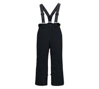 Kids Snow Ski Pants with Removable Suspenders Waterproof Windproof Insulated Bibs Overalls Thicken Fleece Solid Skiing Trousers for Aged 3-13 Years Black