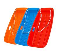 Kids' Snow Sled - Durable Lightweight Design for Winter Fun, Easy-to-Steer Sledge with Comfortable Seat, Perfect for Snowy Adventures (Red+Blue+Orange（3-Pack）)