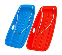 Kids' Snow Sled - Durable Lightweight Design for Winter Fun, Easy-to-Steer Sledge with Comfortable Seat, Perfect for Snowy Adventures (Red+Blue(2-Pack))