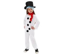 Kids Snowman Costume Girls Xmas Cosplay Jumpsuit Boys Long Sleeve Romper Set with Hat And Scarf Cute Holiday Party Outfits (Red, 3-4 Years)