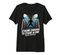 Kids Soccer Goalie Defending Net Under Lights Premium T-Shirt