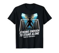 Kids Soccer Goalie Defending Net Under Lights T-Shirt