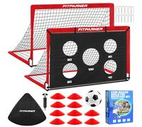 Kids Soccer Goals, 2 Pack 4x3 ft Soccer Nets for Kids Age 3-5 6-8 8-12 10-12-14, Backyard Training Equipment Set with Soccer Target, Ball, Cones for Soccer Practice,Outdoor Game, Ideal Soccer Gifts