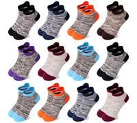 Kids Socks，12 Pairs Boys Ankle Striped Athletic Trainer Colorful Low Cut Cotton Socks for Toddler Sports 1-3 Years