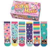 Kids Socks Box OddSocks 6 Single Cotton Crew Girls Children Kitten UK 12-5.5