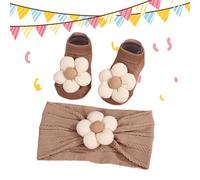 Kids Socks - Soft Non-Slip Cotton Headband, Socks Sets, Comfortable Clothing, Breathable Matching Outfit for Kids, Girls, Boys, Walking, Photoshoot, Birthday, Baptism, Ceremony
