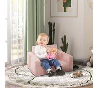 2 in 1 Kids Armchair, Foldable Recliner for 1.5-3 Years Old AIYAPLAY Pink One Size
