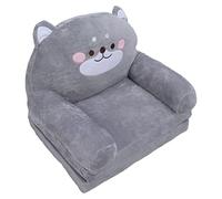 Kids Sofa, Comfy 2 in 1 Flip Open Couch/Sleeper for Kids, Cartoon Gray Dog Style Foldable Wide Handle Soft Breathable Toddler Chair for Reading Relaxing Sleeping(2 Tier)