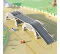 Kids Sofa Slide Climbing Slide for Bed Toys for Kids Playing Home Easy to Assemble The Lengthen Board Playset for Having Fun (Climbing Frame Set-Grey)