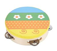 Kids Soft Handheld Tambourine Toy Rustling Sound Training Grip Ability Bright Color Cognition Development 6inch Children Toddler Music Enlightenment Performance