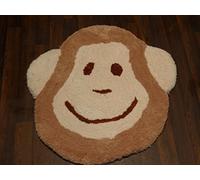 Kids Soft Microfibre Shaped Childrens Cheeky Monkey Rug 75cm x 80cm Ideal for Childrens Bedroom or Nursery