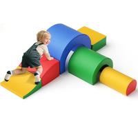 Kids Soft Play Building Blocks, Indoor Climbing blocks, Stairs and ramps, giant building blocks for Toddlers ages 1-3 for climbing and romping (Five-piece set-color-)