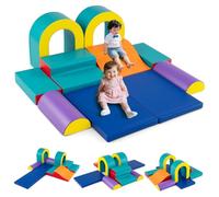 Kids Soft Play Set, 10 Pieces Baby Foam Climbing Blocks with PU Leather, Indoor Climb and Crawl Toddlers Activity Toys for Gym Playground (Green)