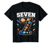 Kids Solar System Space Plane 7yr 7th Birthday Seven Year Old Boy T-Shirt