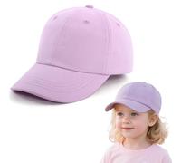 Kids Solid Color Baseball Cap 2-5 Years Boys Girls Adjustable Cotton Baseball Cap Toddler Peaked Trucker Caps Kids Summer Sun Protection Hat with Curved Brim Child Outdoor Sport Visor Caps for Tennis