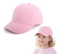 Kids Solid Color Baseball Cap 2-5 Years Boys Girls Adjustable Cotton Baseball Cap Toddler Peaked Trucker Caps Kids Summer Sun Protection Hat with Curved Brim Child Outdoor Sport Visor Caps for Tennis