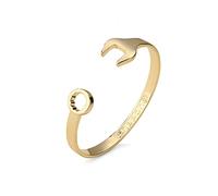 Kids Spanner Wrench Bangle Bracelet, Adjustable 18K Real Gold Plated Jewellery for Kids and Teens (Weight: 16g) - Bling King London