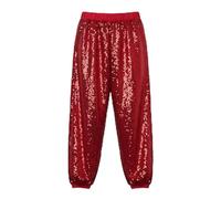 Kids' Sparkle Sequin Pants 4-Way Stretch Elastic Waist Buttons Non-Shedding Glitter Leggings Trousers for New Year’s Dance & Playdates Casual Wear