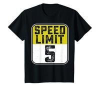 Kids Speed Limit 5 Car Lover Five Years Old Kids 5th Birthday T-Shirt