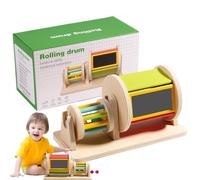 Kids Spin Drum Toy, Sensory Rolling Drums, 8.66x4.13x4.53 Inches Colorful Rainbow Drum with Interactive Rolling, Educational Play Toy, Soft Fabric Ball with Engaging Motion, Kids Use for Learning Play