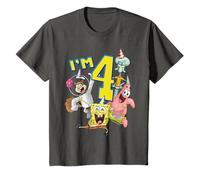 Kids SpongeBob SquarePants 4th Birthday Today I'm 4 T-Shirt