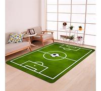 Kids Sports Rug 3D Football Doodle Green Football Field Area Rugs Large Living Room Non-Slip Carpet Doormat Bathroom Mat Long Carpet Washable (Green 2,50 x 80 cm)