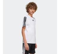 adidas Boy's Train Essentials 3-Stripes T-Shirt, White/Black, 7-8 Years