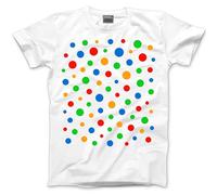 Kids Spotty T-Shirt - Multicolour Spots Spotted Tshirt for Charity Day Children's Spots White Tee School Fundraising Bear 2025 Dotty Dots - 3-4 Years White