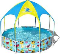 Kids Spray Play Swimming Pool w/ UV Canopy Bestway Splash in Shade 2.44m x 51cm