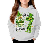 Kids St. Patrick's Day Shirts Buffalo Plaid Print Versatile for Holidays Glitter Jumper Turkey Monster Truck Funny Casual Cute Themed Graphics Tops White