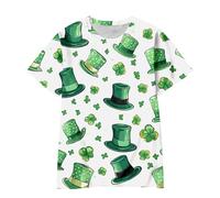Kids St. Patrick's Day T Shirts Causal Crewneck Short Sleeve Parties Versatile for Holidays Print Preppy Suitable Summer Unisex Tops Happy St Patricks Day Outfits (11-Green, 4-5 Years)