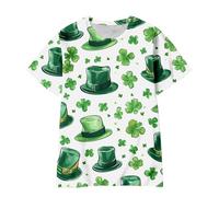 Kids St. Patrick's Day T Shirts Causal Crewneck Short Sleeve Parties Versatile for Holidays Print Preppy Suitable Summer Unisex Tops Happy St Patricks Day Outfits (11-Mint Green, 9-10 Years)