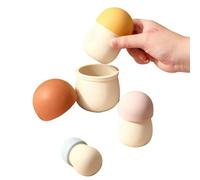 Kids Stacking Dolls - Mushroom Stacking Pre-school Learning Toy | Silicone Nesting Doll Toy Tower Pyramid, Color And Size Recognition Game