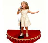 Kids Stage Platform for Performance, Semi Circle Stage Riser with Skirting, Portable Step for Concerts and Speeches, 100x50cm
