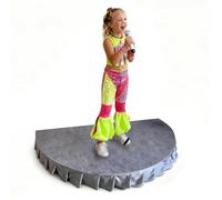Kids Stage Platform for Performance, Semi Circle Stage Riser with Skirting, Portable Step for Concerts and Speeches, 100x50cm