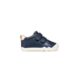 Kids Stappieup Leather Barefoot Trainers Navy Blue