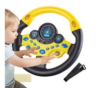 Kids Steering Wheel,360 Degrees Rotating Simulated Steering Wheel - Simulated Driving Controller Sounding Toy with Music Light, Funny Educational for Car Seat