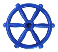 Kids Steering Wheel Toy 12"x12", 360° Rotatable Plastic Wheel for Playground, Swing, Pirate Ship - Blue