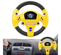 Kids Steering Wheel Toy - Simulation Copilot Seat with Turn Signals, Pretend Driving Learning Educational, Early Development Intellectual Toy for 3+ Year Old Boys Girls