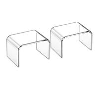 Kids' Step Stool Acrylic Stools Holds up to 250lbs Closet Step Stool for Kids and Adults Rounded Corner Clear Stool for Toilet Bedroom Kitchen Bathroom Assistance Step Stool (Non-Slip, Pack of Two)