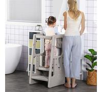 HOMCOM Kids Step Stool, Adjustable Standing Platfom, Toddle Kitchen Stool312-050