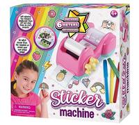 Kids Sticker Machine Maker Kit 6m Sticker Roll - DIY for Girls Craft Fun - Creative Activity Set for Custom Designs - Easy Hand Crank Operation for Endless Crafting