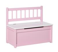 Kids Storage Bench Pink MDF & Pine 60x30x50cm 2-in-1 Toy Box Seat with Gas Stay