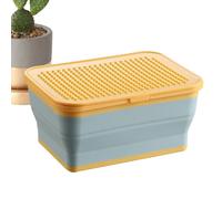 Kids Storage Organizer - 8 Inch Folding Bin | Silicone Closet Cube - Creative Building Block Box with Base Plate Lid, Ideal for Sorting Toys and Parts in Playrooms, Bedrooms, and Nurseries